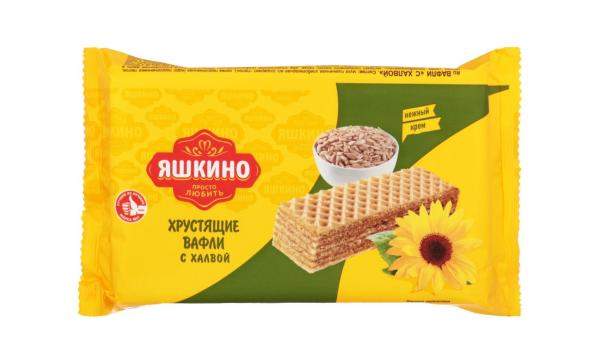 Вафли Яшкино хрустящие с халвой, 200 г.