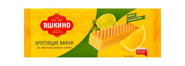 Вафли Яшкино Хрустящие со вкусом лимон-лайм, 300 г.