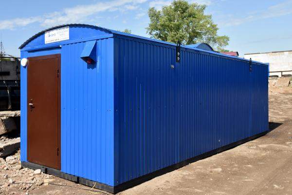 Вагон дом сауна с душевыми на 3 кабинки на раме ТОРОС