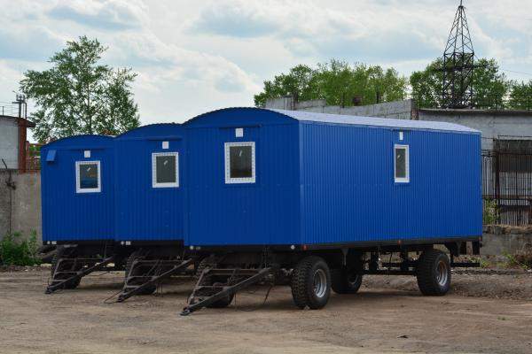 Вагон-дом жилой для проживания восьми человек на прицеп шасси ТОРОС