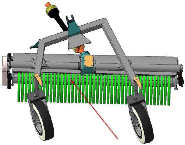 Вал УМДУ-80.82-02.05.000-01СБ щеточный (без ворса), 1995мм