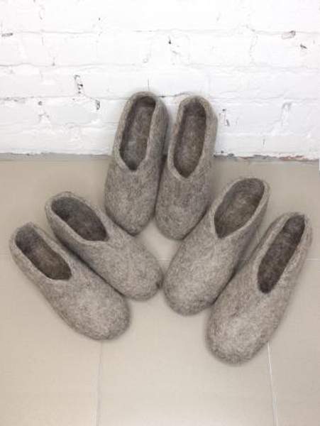Валяные тапочки без вышивки