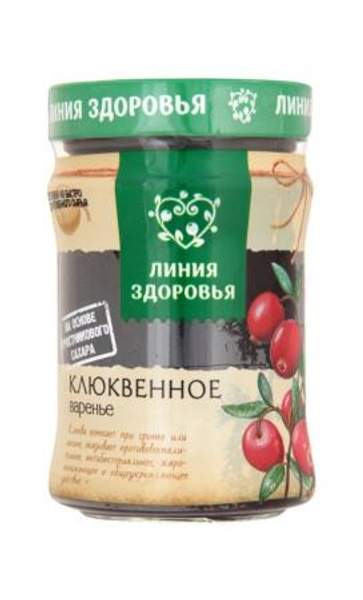 Варенье Линия здоровья Клюквенное, 360 г.