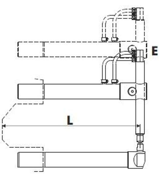 Верхнее прямое плечо 408мм (тип E) с длинным электродом для клещей 332 - TECNA 4760