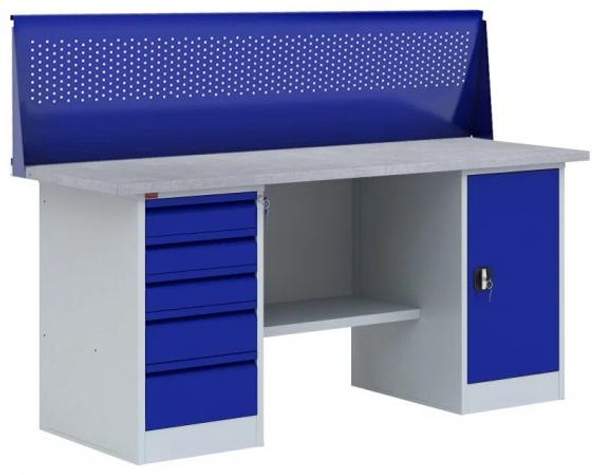 Верстак слесарный ВП - 4 с экраном Э-3 1.9 (ВхШхГ:1360х1900х685мм)