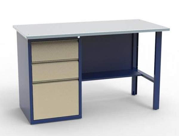 Верстак СВ-1Т.03.00.14 (1400х690х850 мм) слесарный с одной тумбой