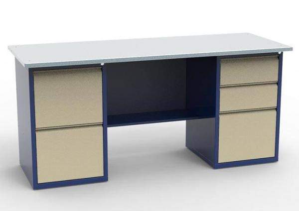 Верстак СВ-2Т.02.03.19 (1840х690х850 мм) с двумя тумбами для хранения инструментов