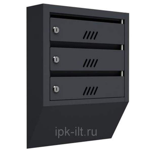 Вертикальные почтовые ящики на 3 секции Монацит