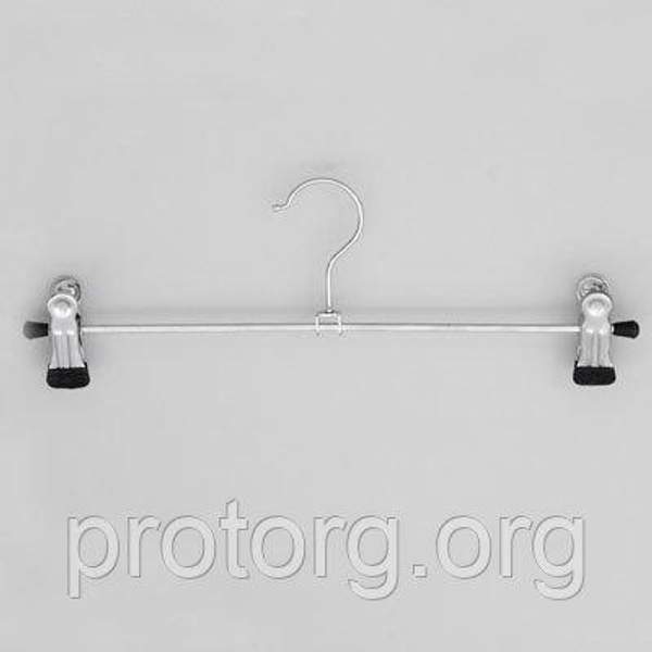 Вешалка брючная с прищепами металлическая, 350 мм, хром