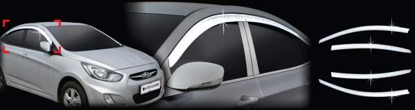 Ветровики (хром) Accent 2011~,Solaris 2011~