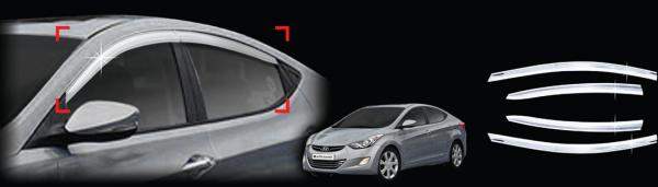 Ветровики (хром) Avante MD, Elantra 2010~