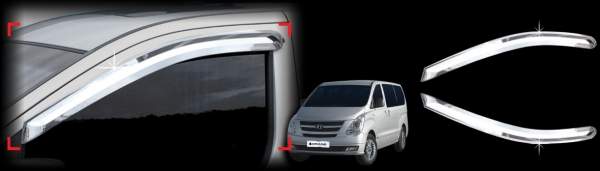 Ветровики (хром) Grand Starex 2007~
