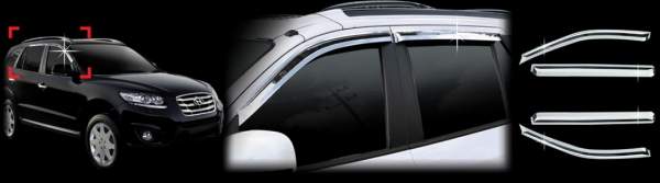 Ветровики (хром) New Santafe 2006~