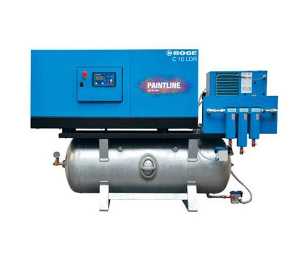 Винтовые компрессоры Paintline, все в одном, рефрижераторный осушитель, пре-фильтр, микро-фильтр, угольный адсорбер на ресивере, производительность 0.24 - 1.820 м3