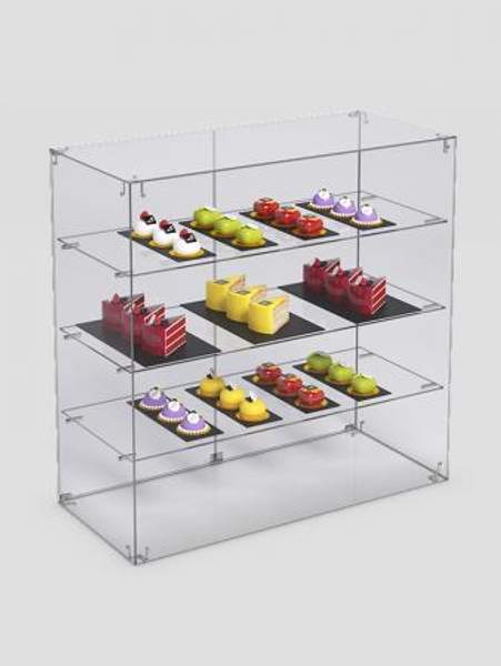 Витрина "СЛАДОСТЬ" №1А для выпечки настольная с прямыми полками, Акрил