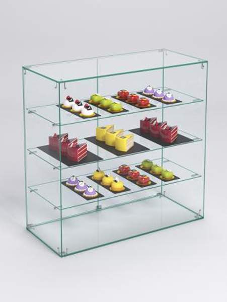 Витрина "СЛАДОСТЬ" №1А для выпечки настольная с прямыми полками, Стекло