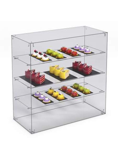 Витрина "СЛАДОСТЬ" №1А-О для выпечки настольная с прямыми полками без дверок, Акрил