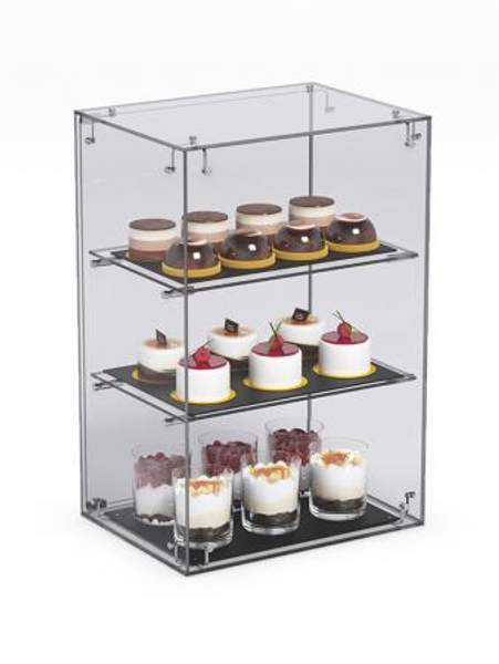 Витрина "СЛАДОСТЬ" №10А для выпечки настольная с прямыми полками, Акрил