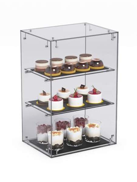 Витрина "СЛАДОСТЬ" №10А-О для выпечки настольная с прямыми полками без дверки, Акрил