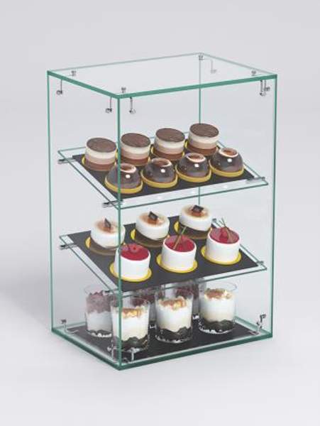 Витрина "СЛАДОСТЬ" №10-О для выпечки настольная без дверки, Стекло