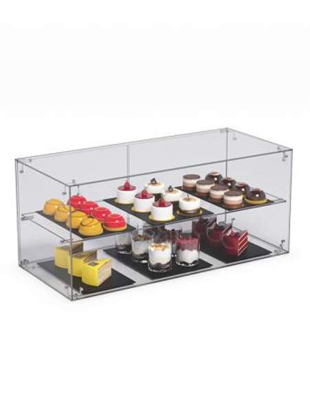 Витрина "СЛАДОСТЬ" №11А для выпечки настольная с прямыми полками, Акрил