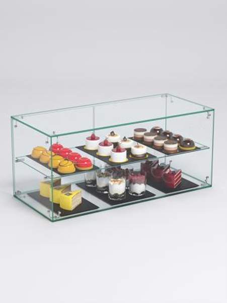 Витрина "СЛАДОСТЬ" №11А для выпечки настольная с прямыми полками, Стекло