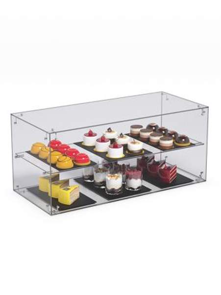 Витрина "СЛАДОСТЬ" №11А-О для выпечки настольная с прямыми полками без дверок, Акрил