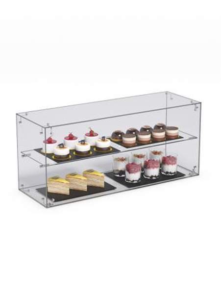Витрина "СЛАДОСТЬ" №12А-О для выпечки настольная с прямыми полками без дверок, Акрил