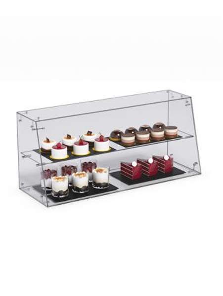 Витрина "СЛАДОСТЬ" №12КА-О для выпечки настольная с прямыми полками без дверок, Акрил