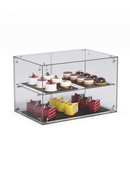 Витрина "СЛАДОСТЬ" №13А для выпечки настольная с прямыми полками, Акрил