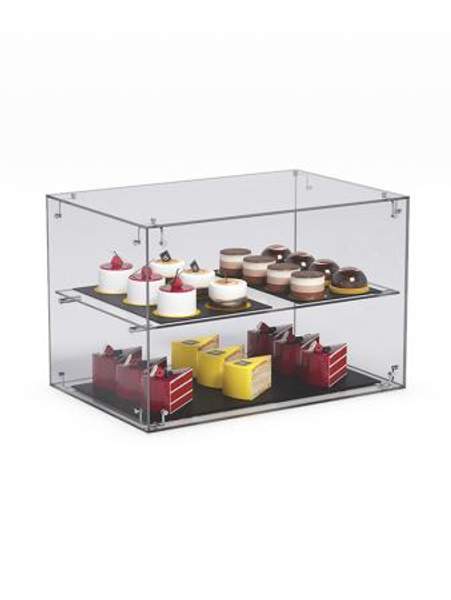 Витрина "СЛАДОСТЬ" №13А-О для выпечки настольная с прямыми полками без дверок, Акрил