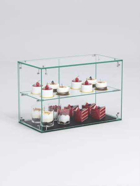 Витрина "СЛАДОСТЬ" №14А для выпечки настольная с прямыми полками, Стекло