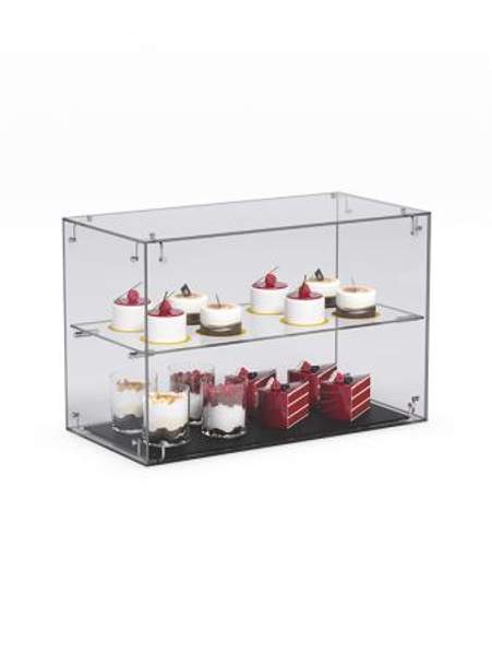 Витрина "СЛАДОСТЬ" №14А-О для выпечки настольная с прямыми полками без дверок, Акрил