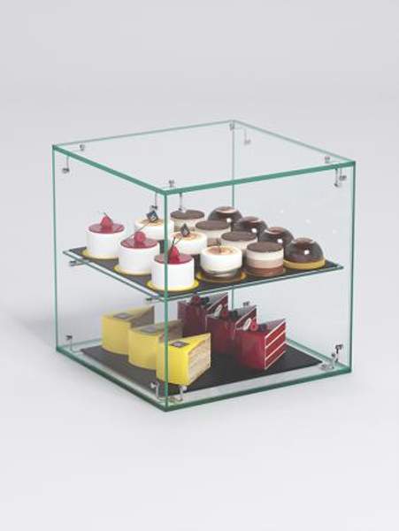 Витрина "СЛАДОСТЬ" №15А-0 для выпечки настольная с прямыми полками без дверки, Стекло