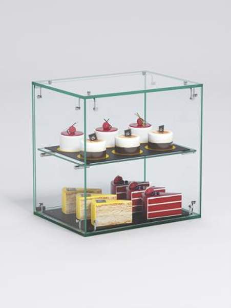 Витрина "СЛАДОСТЬ" №16А для выпечки настольная с прямыми полками, Стекло