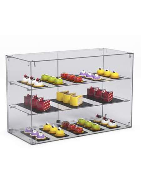 Витрина "СЛАДОСТЬ" №17А для выпечки настольная с прямыми полками, Акрил