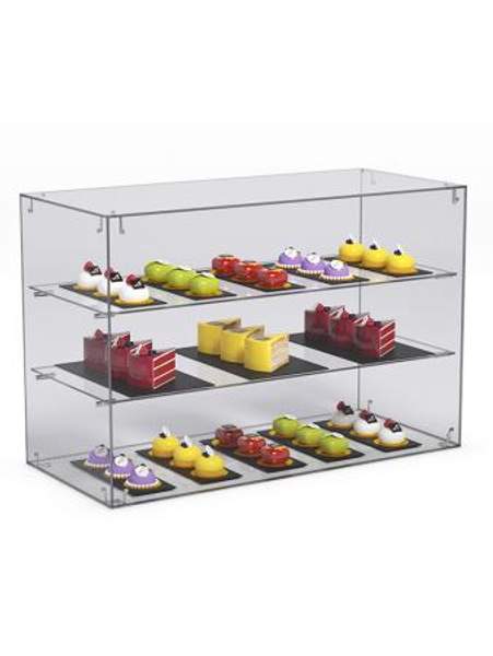 Витрина "СЛАДОСТЬ" №17А-О для выпечки настольная с прямыми полками без дверок, Акрил