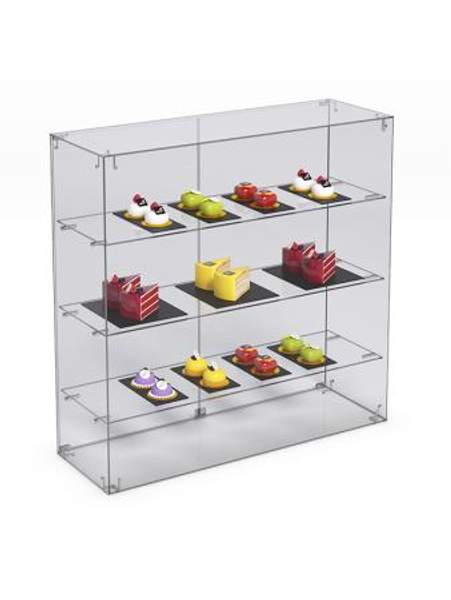 Витрина "СЛАДОСТЬ" №2А для выпечки настольная с прямыми полками, Акрил