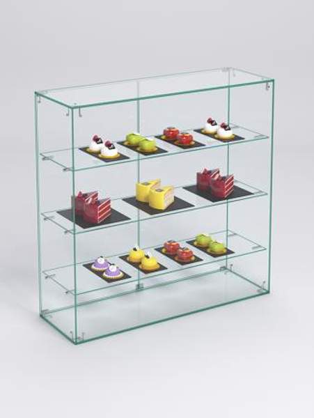 Витрина "СЛАДОСТЬ" №2А для выпечки настольная с прямыми полками, Стекло