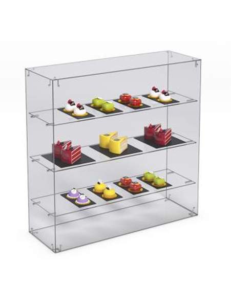Витрина "СЛАДОСТЬ" №2А-О для выпечки настольная с прямыми полками без дверок, Акрил