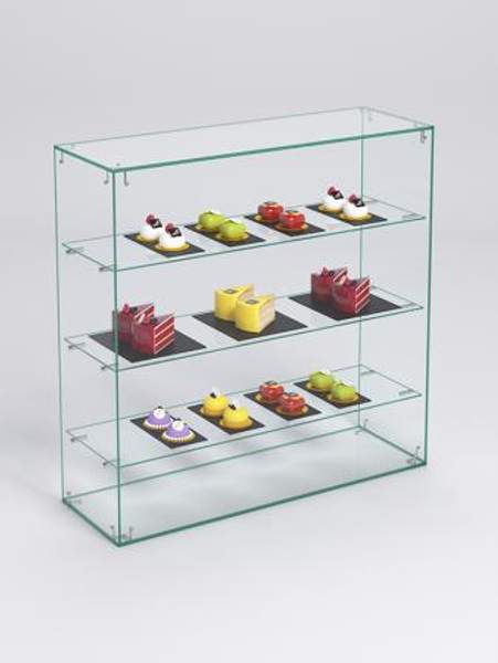 Витрина "СЛАДОСТЬ" №2А-О для выпечки настольная с прямыми полками без дверок, Стекло