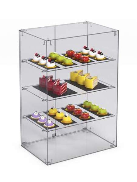 Витрина "СЛАДОСТЬ" №3А для выпечки настольная с прямыми полками, Акрил