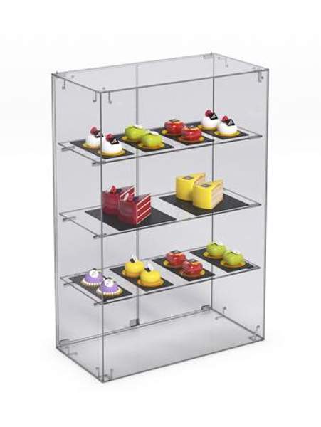 Витрина "СЛАДОСТЬ" №4А для выпечки настольная с прямыми полками, Акрил