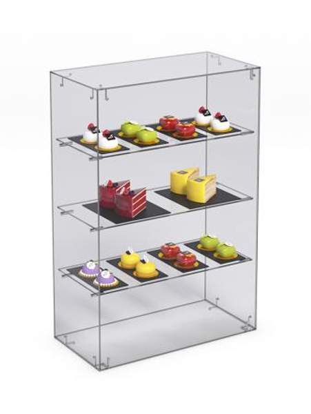 Витрина "СЛАДОСТЬ" №4А-О для выпечки настольная с прямыми полками без дверок, Акрил