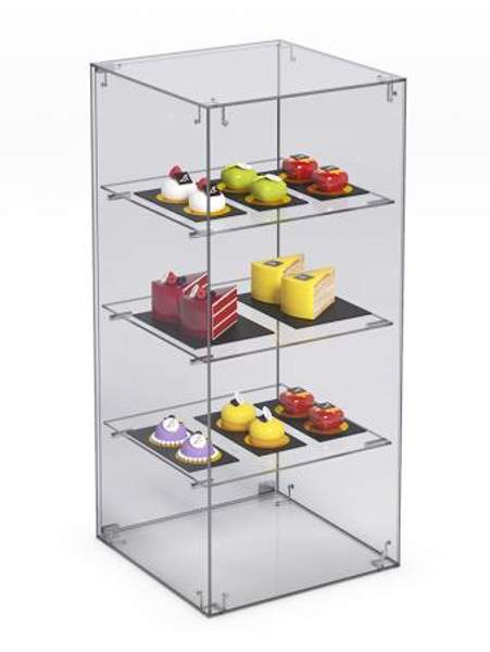 Витрина "СЛАДОСТЬ" №5А для выпечки настольная с прямыми полками, Акрил