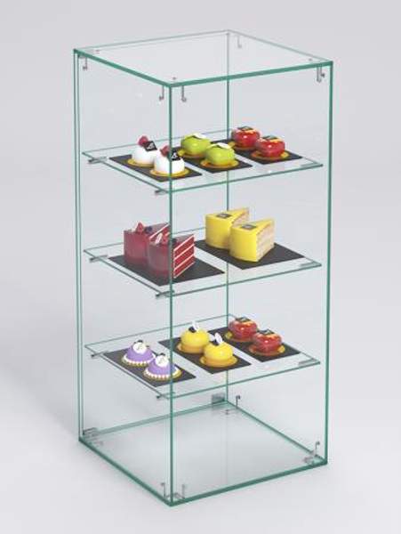 Витрина "СЛАДОСТЬ" №5А для выпечки настольная с прямыми полками, Стекло