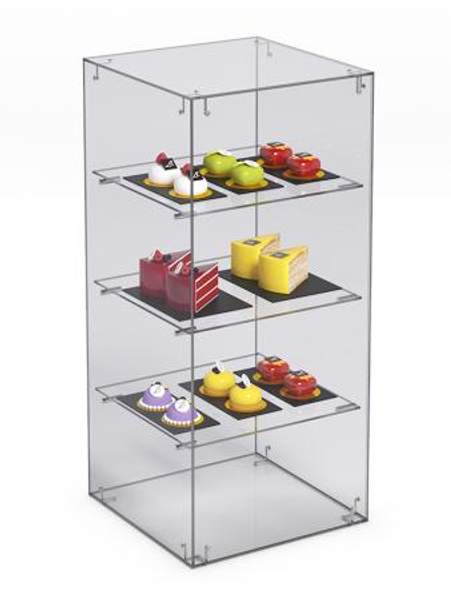 Витрина "СЛАДОСТЬ" №5А-О для выпечки настольная с прямыми полками без дверки, Акрил