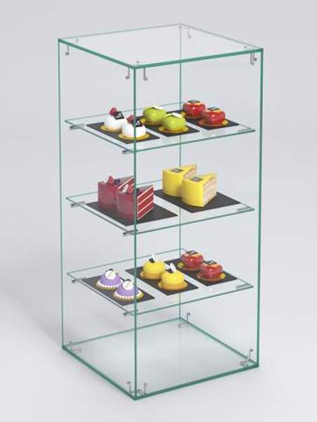 Витрина "СЛАДОСТЬ" №5А-О для выпечки настольная с прямыми полками без дверки, Стекло