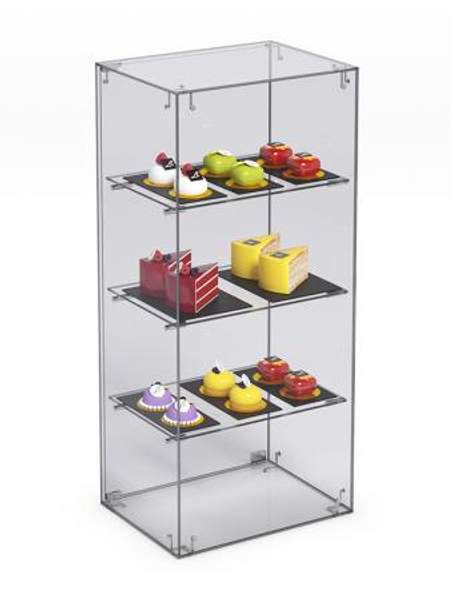 Витрина "СЛАДОСТЬ" №6А для выпечки настольная с прямыми полками, Акрил