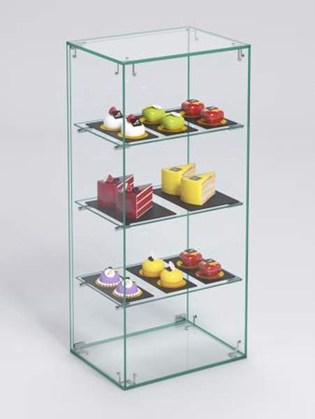 Витрина "СЛАДОСТЬ" №6А для выпечки настольная с прямыми полками, Стекло